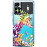 Прозрачный чехол BoxFace Xiaomi Poco M4 Pro 5G Colorful Giraffe