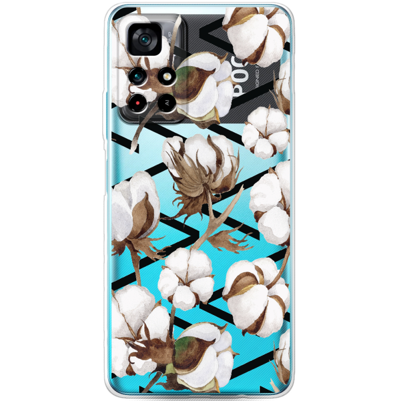 Прозрачный чехол BoxFace Xiaomi Poco M4 Pro 5G Cotton flowers