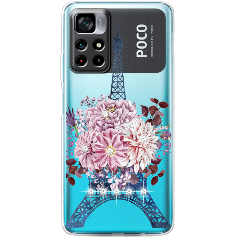 Чехол со стразами BoxFace Xiaomi Poco M4 Pro 5G Eiffel Tower