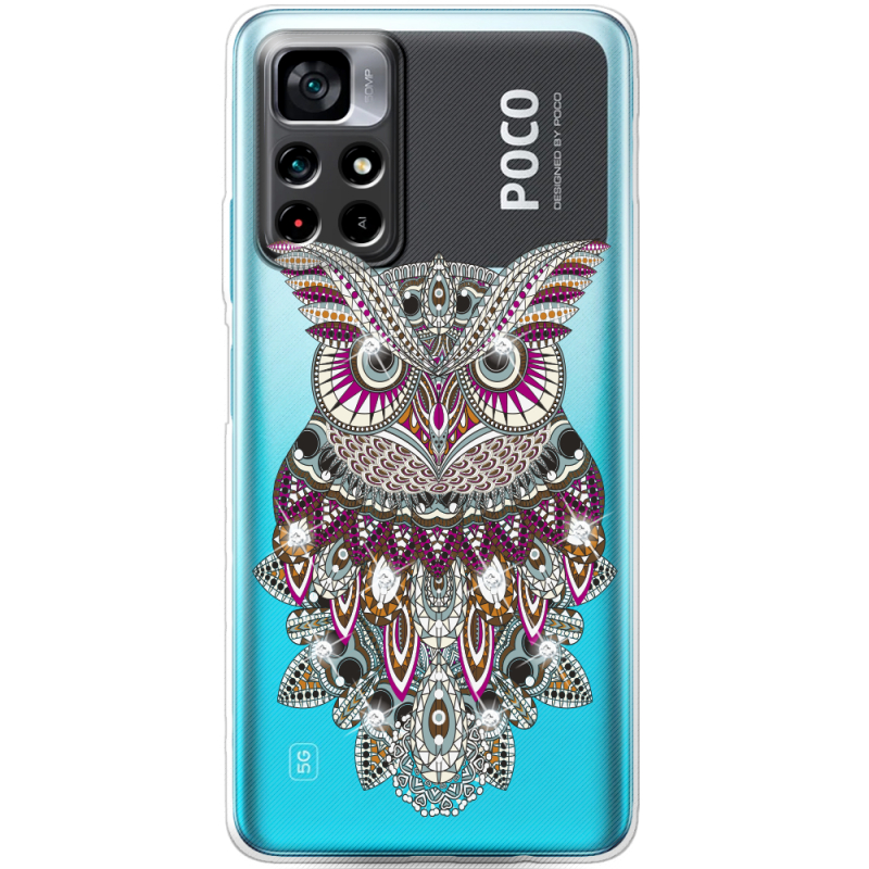 Чехол со стразами BoxFace Xiaomi Poco M4 Pro 5G Owl