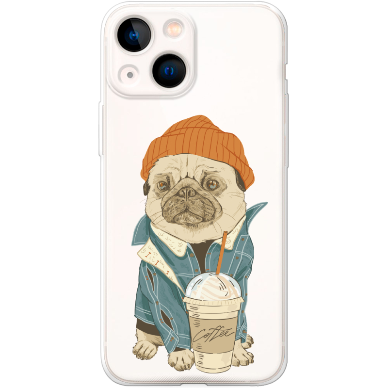 Прозрачный чехол BoxFace Apple iPhone 13 mini Dog Coffeeman