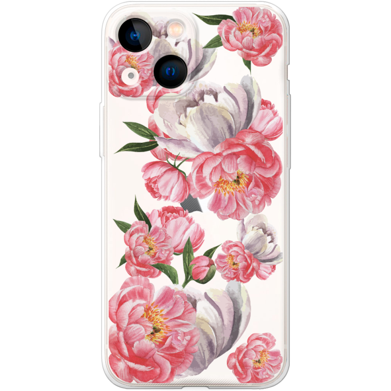 Прозрачный чехол BoxFace Apple iPhone 13 mini Peony Watercolor Style