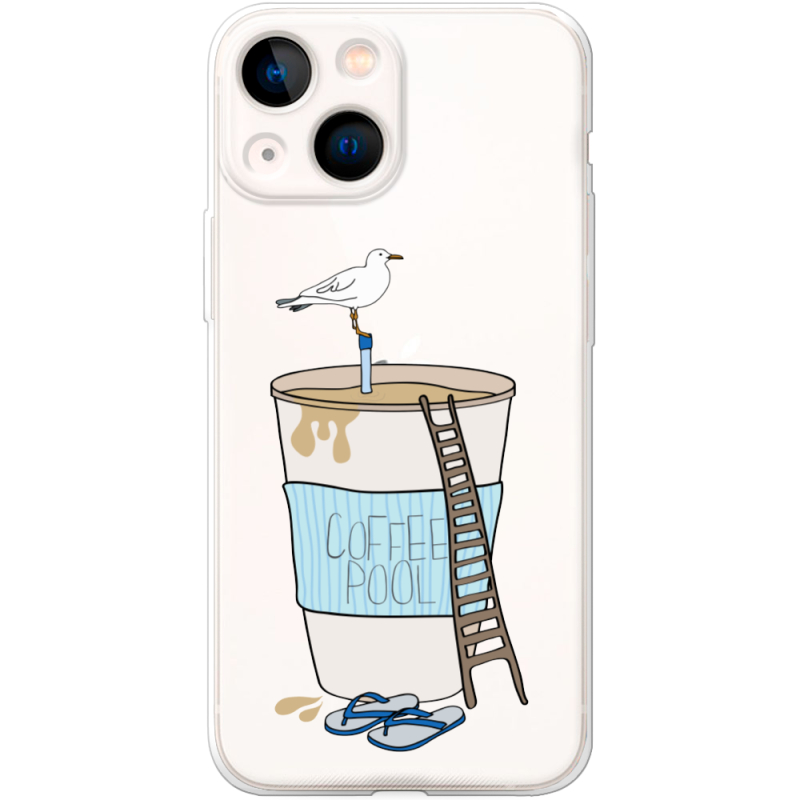 Прозрачный чехол BoxFace Apple iPhone 13 mini Segull in Cofee Pool