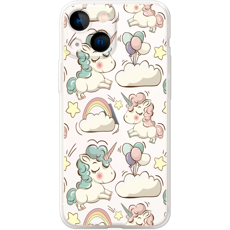 Прозрачный чехол BoxFace Apple iPhone 13 mini Unicorns