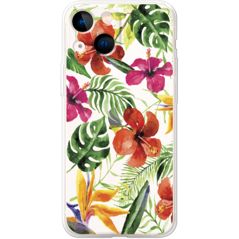 Прозрачный чехол BoxFace Apple iPhone 13 mini Tropical Flowers