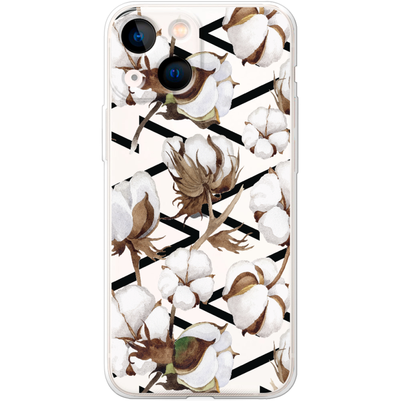 Прозрачный чехол BoxFace Apple iPhone 13 mini Cotton flowers