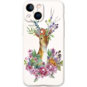 Чехол BoxFace со стразами Apple iPhone 13 mini Deer with flowers