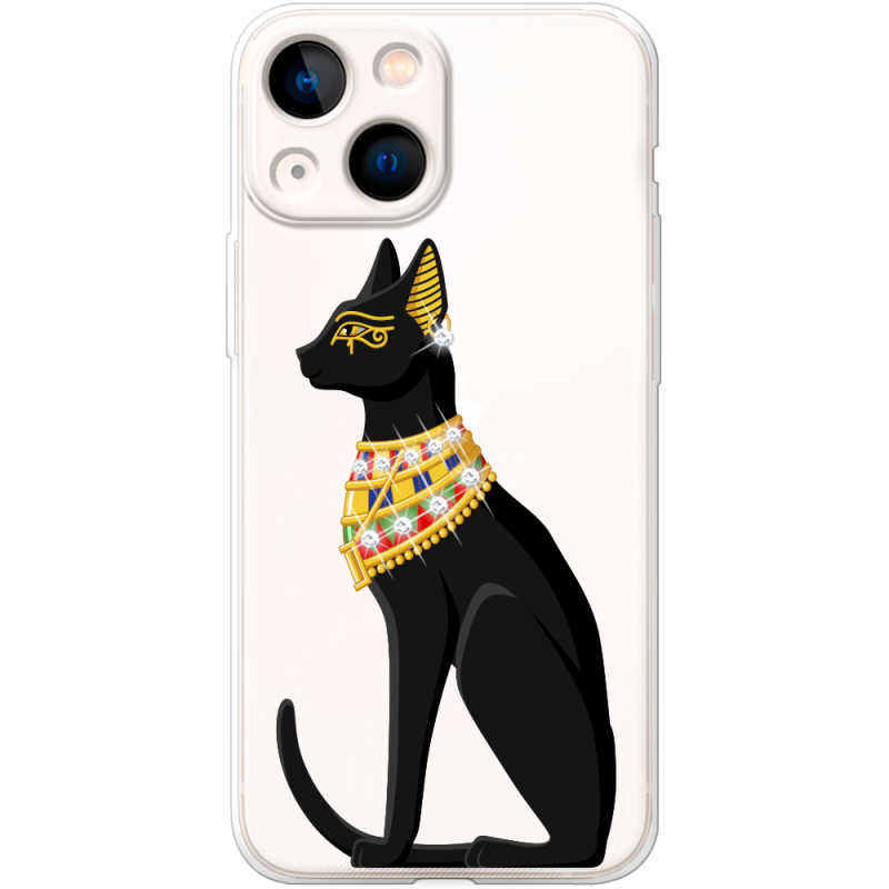 Чехол BoxFace со стразами Apple iPhone 13 mini Egipet Cat