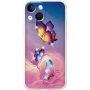 Чехол BoxFace со стразами Apple iPhone 13 mini Butterflies