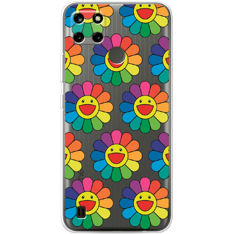 Прозрачный чехол BoxFace Realme C25Y Hippie Flowers