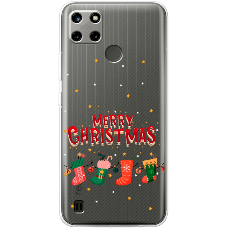 Прозрачный чехол BoxFace Realme C25Y Merry Christmas