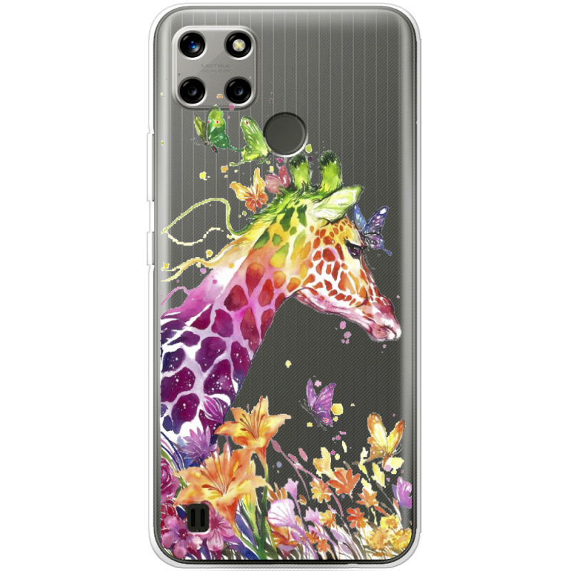 Прозрачный чехол BoxFace Realme C25Y Colorful Giraffe