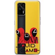 Прозрачный чехол BoxFace Realme GT 5G siquid game люди в красном