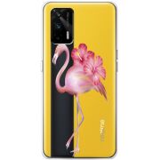 Прозрачный чехол BoxFace Realme GT 5G Floral Flamingo