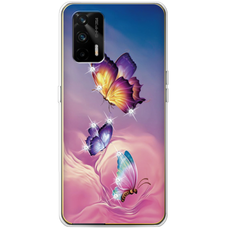 Чехол BoxFace со стразами Realme GT 5G Butterflies