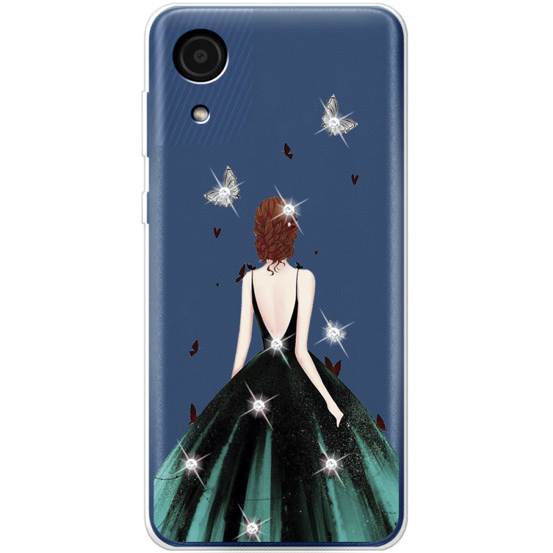 Чехол со стразами BoxFace Samsung Galaxy A03 Core (A032F) Girl in the green dress