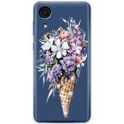 Чехол со стразами BoxFace Samsung Galaxy A03 Core (A032F) Ice Cream Flowers
