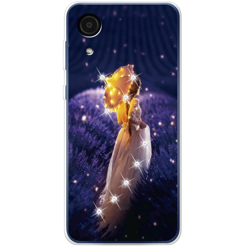 Чехол со стразами BoxFace Samsung Galaxy A03 Core (A032F) Girl with Umbrella