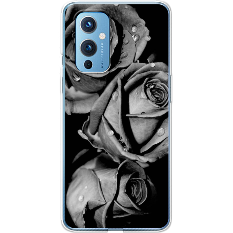 Чехол BoxFace OnePlus 9 Black and White Roses