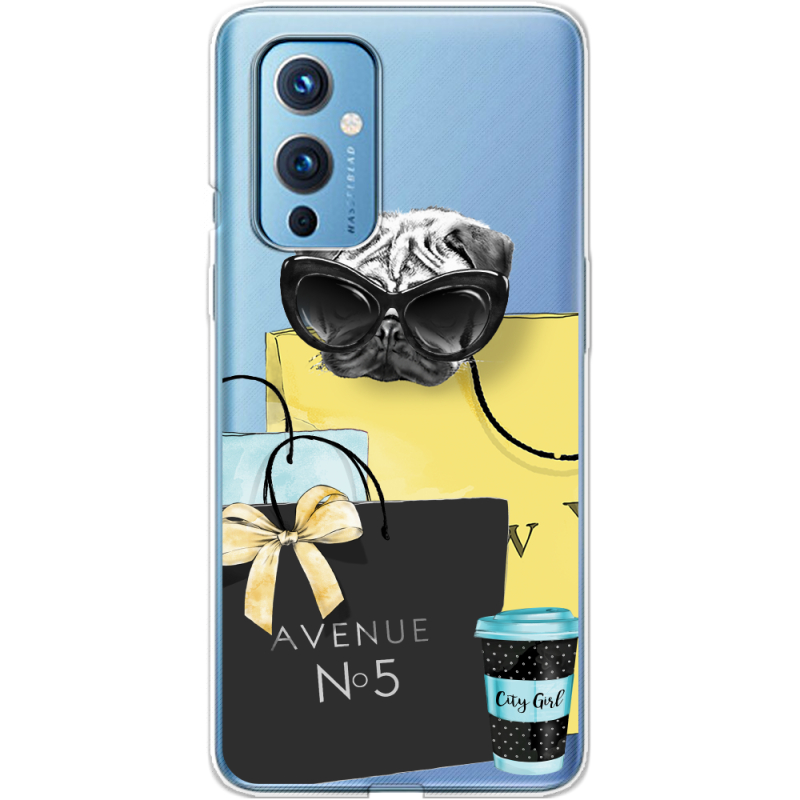 Прозрачный чехол BoxFace OnePlus 9 Fashion Pug