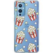 Прозрачный чехол BoxFace OnePlus 9 с 3D-глазками Popcorn