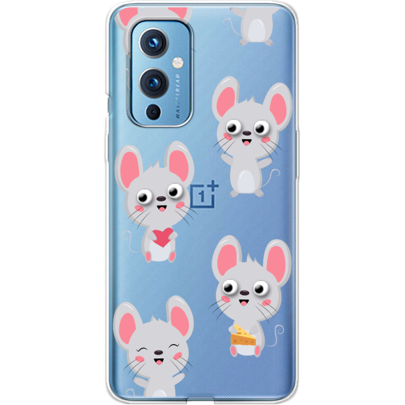 Прозрачный чехол BoxFace OnePlus 9 с 3D-глазками Mouse