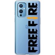 Прозрачный чехол BoxFace OnePlus 9 Free Fire Black Logo