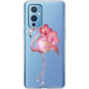 Прозрачный чехол BoxFace OnePlus 9 Floral Flamingo