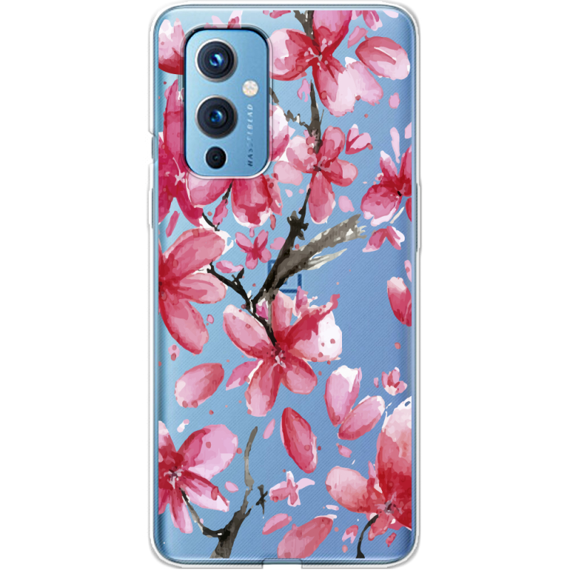 Прозрачный чехол BoxFace OnePlus 9 Pink Magnolia