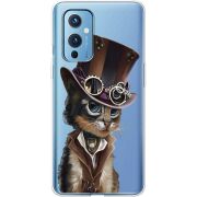 Прозрачный чехол BoxFace OnePlus 9 Steampunk Cat