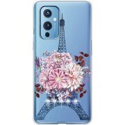 Чехол со стразами OnePlus 9 Eiffel Tower