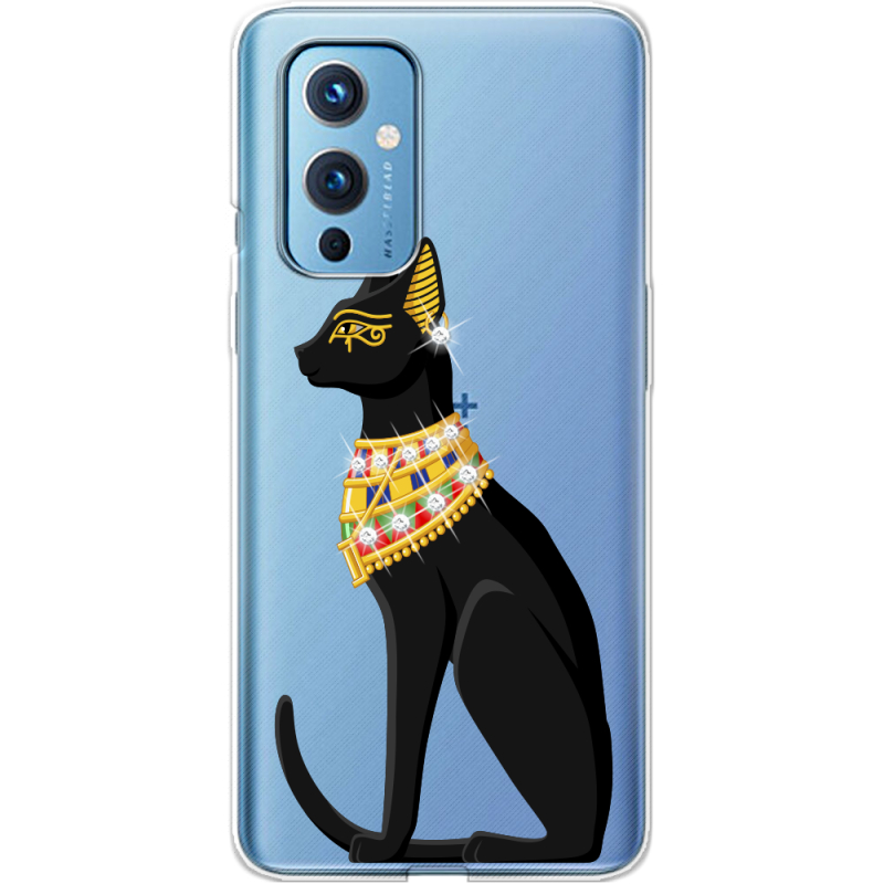 Чехол со стразами OnePlus 9 Egipet Cat