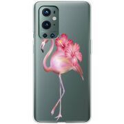Прозрачный чехол BoxFace OnePlus 9 Pro Floral Flamingo