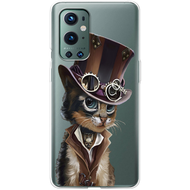 Прозрачный чехол BoxFace OnePlus 9 Pro Steampunk Cat