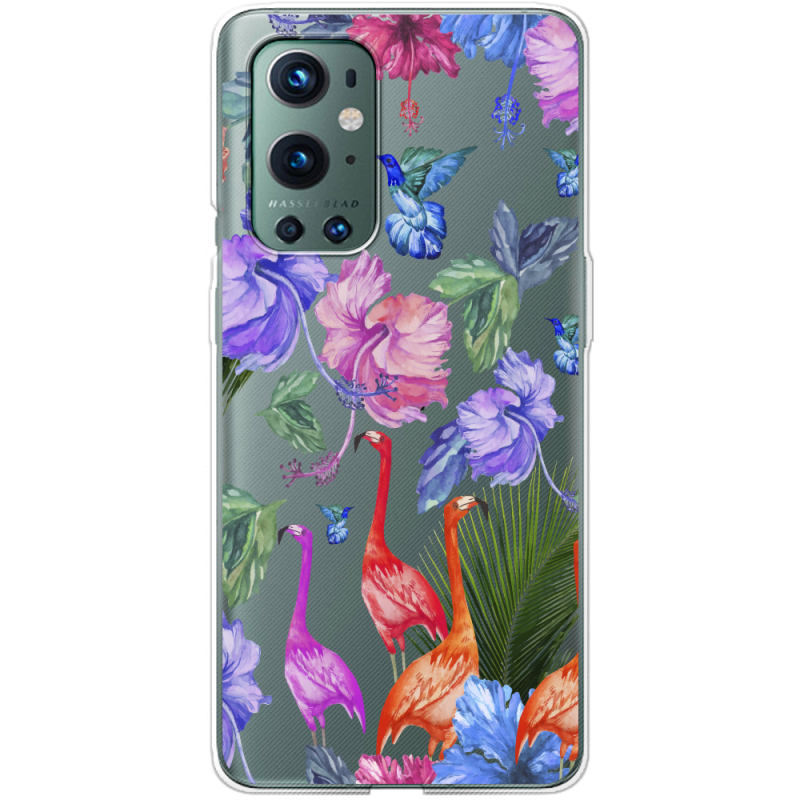 Прозрачный чехол BoxFace OnePlus 9 Pro Flamingo