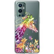 Прозрачный чехол BoxFace OnePlus 9 Pro Colorful Giraffe