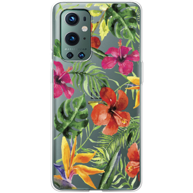 Прозрачный чехол BoxFace OnePlus 9 Pro Tropical Flowers