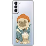 Прозрачный чехол BoxFace Samsung Galaxy S21 FE G990 Dog Coffeeman