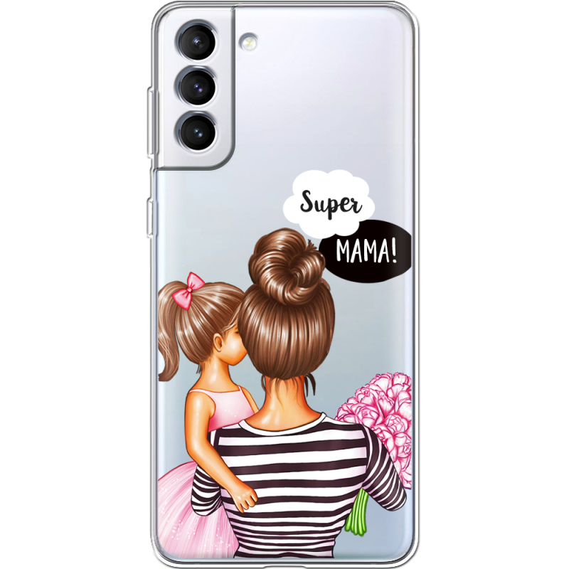 Прозрачный чехол BoxFace Samsung Galaxy S21 FE G990 Super Mama and Daughter