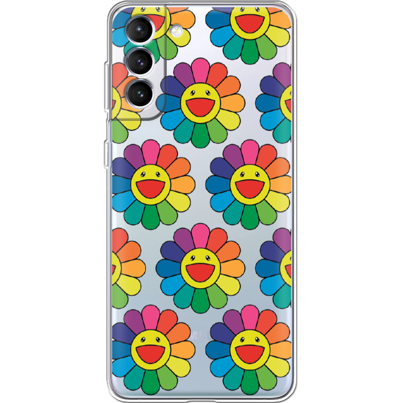 Прозрачный чехол BoxFace Samsung Galaxy S21 FE G990 Hippie Flowers