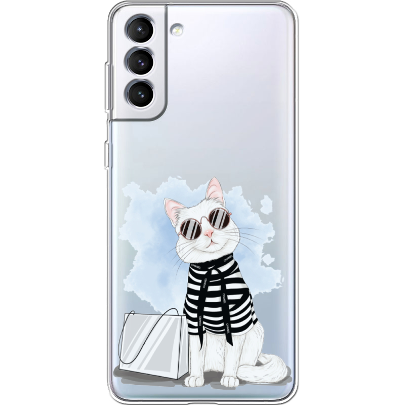 Прозрачный чехол BoxFace Samsung Galaxy S21 FE G990 Cat Style