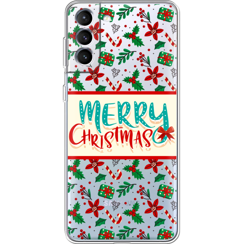 Прозрачный чехол BoxFace Samsung Galaxy S21 FE G990 Vintage Christmas Pattern