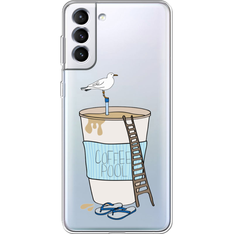 Прозрачный чехол BoxFace Samsung Galaxy S21 FE G990 Segull in Cofee Pool