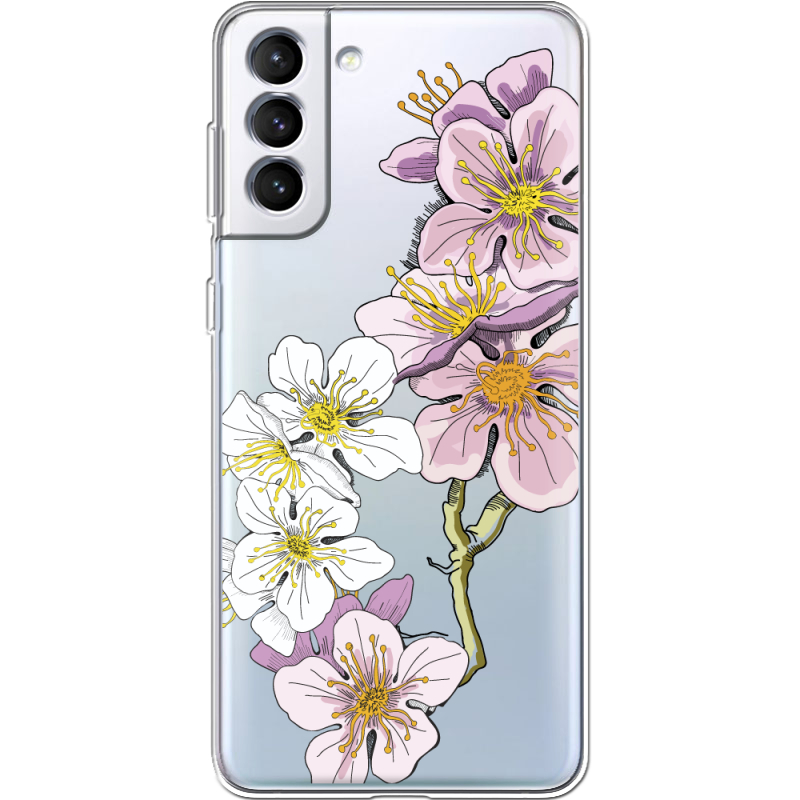 Прозрачный чехол BoxFace Samsung Galaxy S21 FE G990 Cherry Blossom