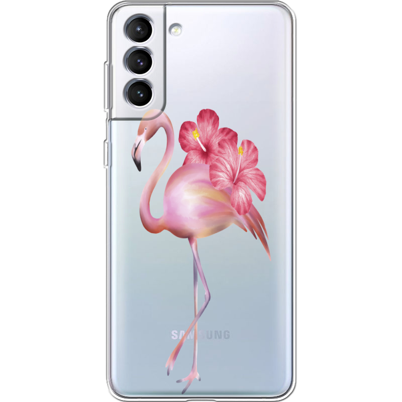 Прозрачный чехол BoxFace Samsung Galaxy S21 FE G990 Floral Flamingo