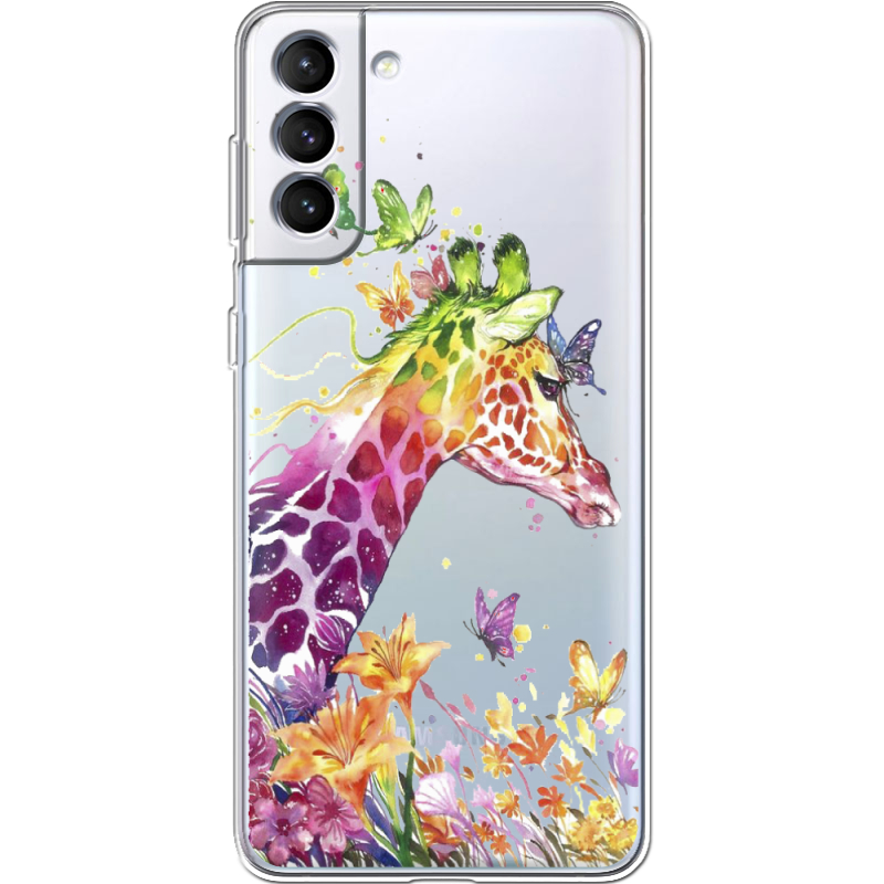 Прозрачный чехол BoxFace Samsung Galaxy S21 FE G990 Colorful Giraffe