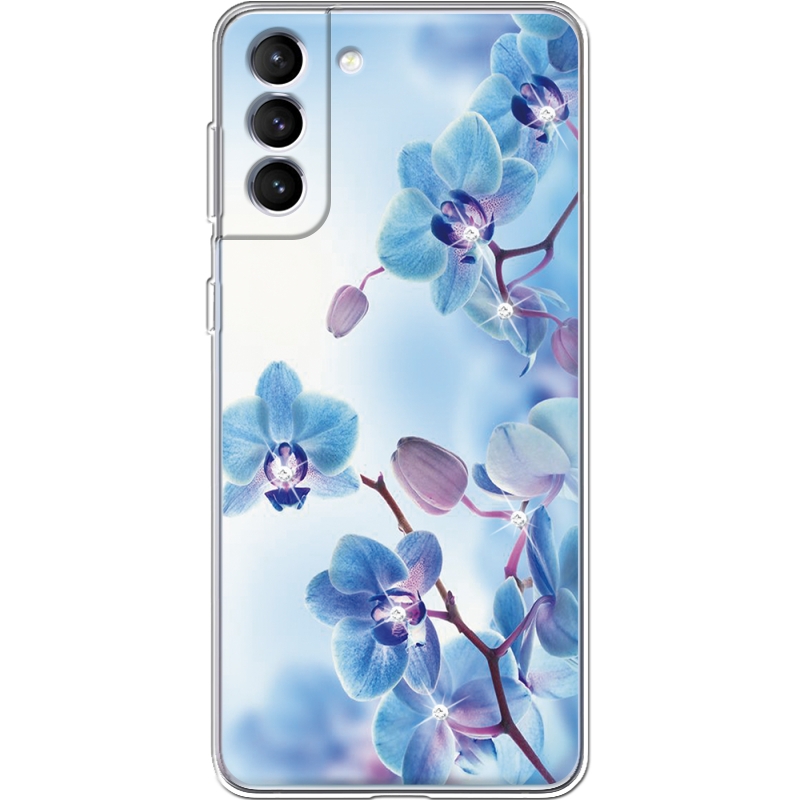 Чехол со стразами Samsung Galaxy S21 FE G990 Orchids