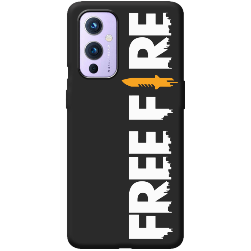 Черный чехол BoxFace OnePlus 9 Free Fire White Logo