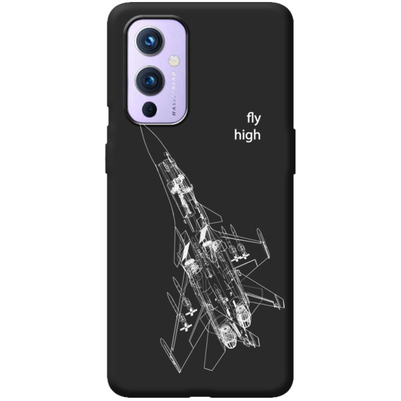 Черный чехол BoxFace OnePlus 9 Військовий літак