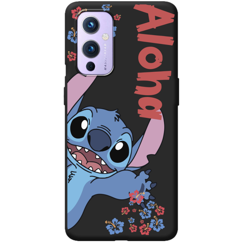 Черный чехол BoxFace OnePlus 9 Гавайський гість Stich